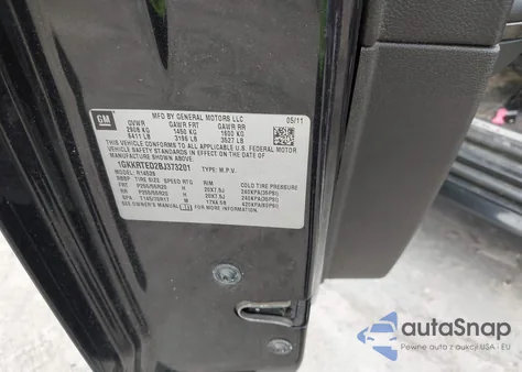 2011 GMC Acadia Denali из США, поврежденный, VIN 1GKKRTED2BJ373201